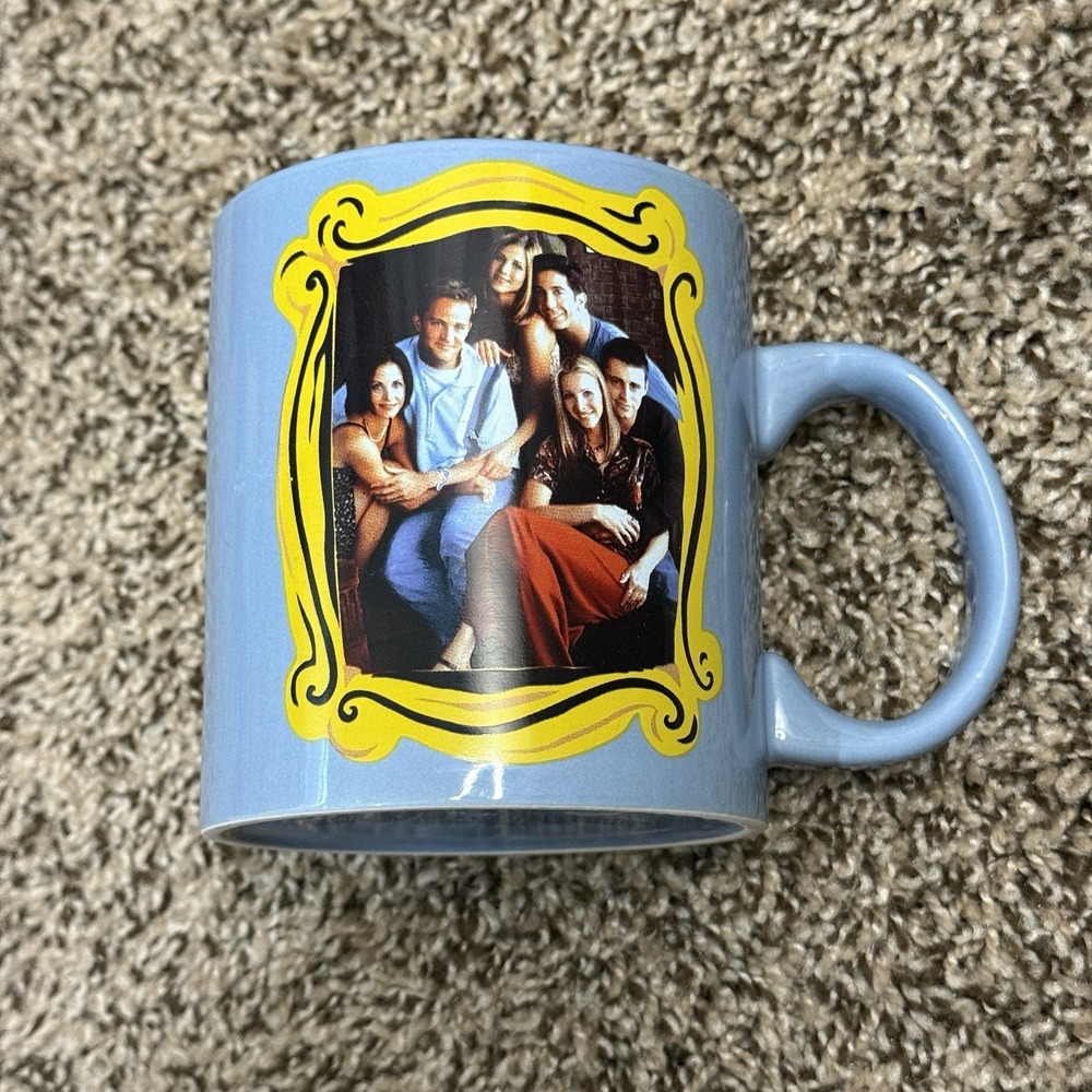 FRIENDS TV Show Coffee Tea Mug‎ Cup Blue 20oz Yellow Frame Silver Buffalo